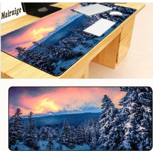 Mairuige Winter Sunset Scenery Overlock Edge Speed Game Mouse Pads Computer Gaming Mouse Pad Gamer Play Mats Version Mousepad
