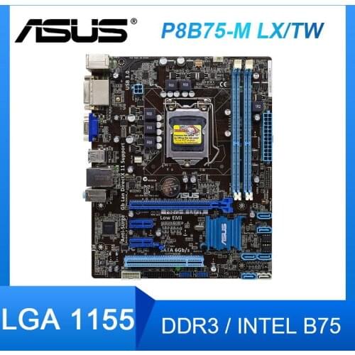 ASUS P8B75-M LX/TW Desktop Intel B75 Motherboard LGA 1155 DDR3 RAM 16GB support Core i7 i5 i3 CPUS SATA2 PCI-E X16 Placa-mãe