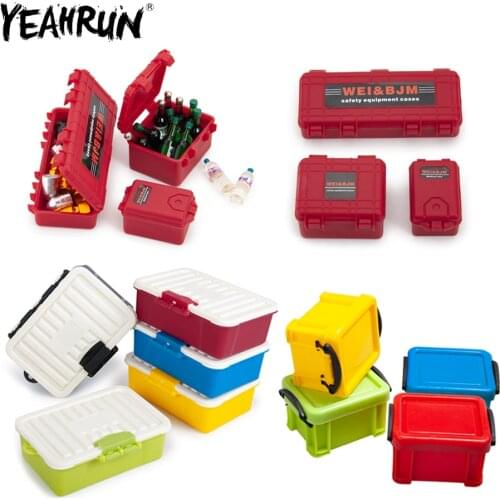 YEAHRUN Simulation Mini Plastic Luggage Trunk Storage Box for Traxxas TRX4 Axial SCX10 1/10 RC Car Decoration Tool Accessories
