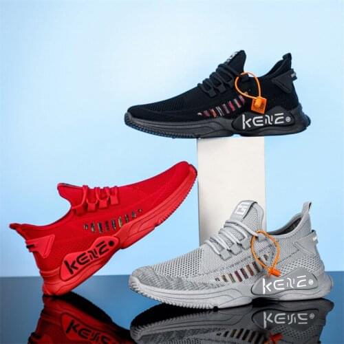 Mens sports shoes, mens trendy shoes, student breathable casual shoes, flying woven mesh running shoes, spring new styles
