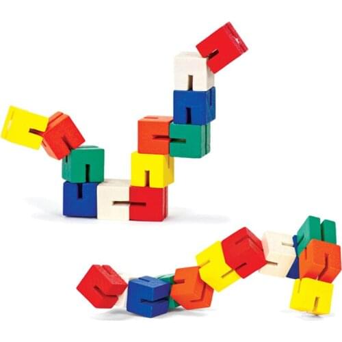 New Wooden Twisty Blocks Toy Color Sensory Wooden Stress Relieve Toy for Kids Adult