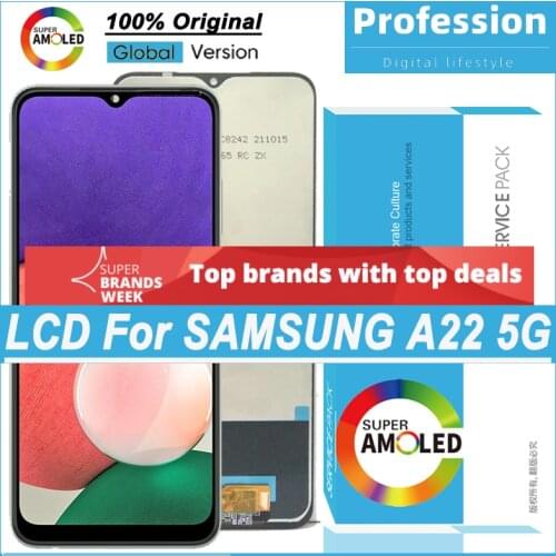 Original 6.6" LCD For Samsung Galaxy A22 5G Display Touch Screen Digitizer Assembly With Frame SM-A226B SM-A226B/DS SM-A226B/DSN