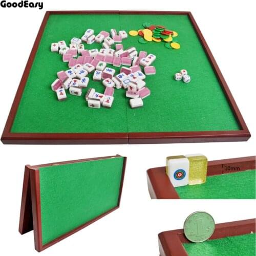 Portable Mini Folding Mahjong Poker Table Traditional Game Travel Wood&Flannelette mahjong table with High Quality