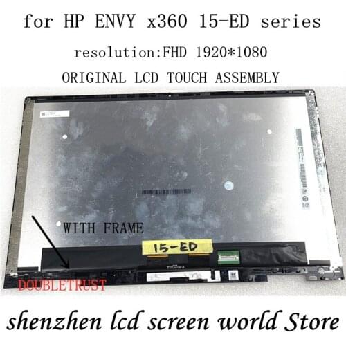 With frameL93180-001 L98061-001 For HP ENVY 15-ED 15T-ED000 15-ED0003CA 15M-ED0023DX LCD touch display assembly replacement FHD