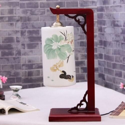 Jingdezhen Modern Minimalist Chinese Style Bedside Living Room Bedroom Study Thin Tire Porcelain Desk Lamp Ceramic table Lamp