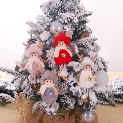 Christmas Tree Ornaments Cute Santa Claus Snowman Elk Angel Dolls Ornaments Pendant Home Christmas Decoration