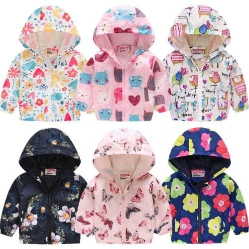 Spring Hoodies Coats For Girls Boys Cartoon Bear Bird Flower Casual Kids Sweatshirt Birthday Present Toddler Children Clothing