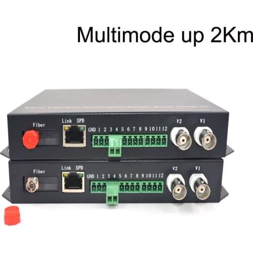 Video/Ethernet/RS485 Data Fiber optic media converters (Transmitter and Receiver one kit)- FC Multimode up 2Km for CCTV
