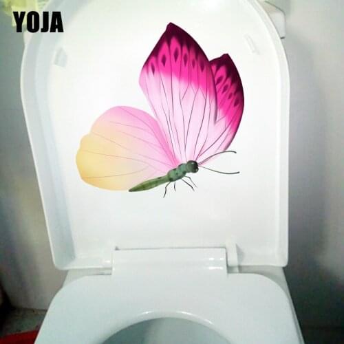 YOJA 18X22.9CM Beautiful Colorful Butterfly Girl Bedroom Decor Cartoon Wall Sticker WC Toilet Decal T1-2085