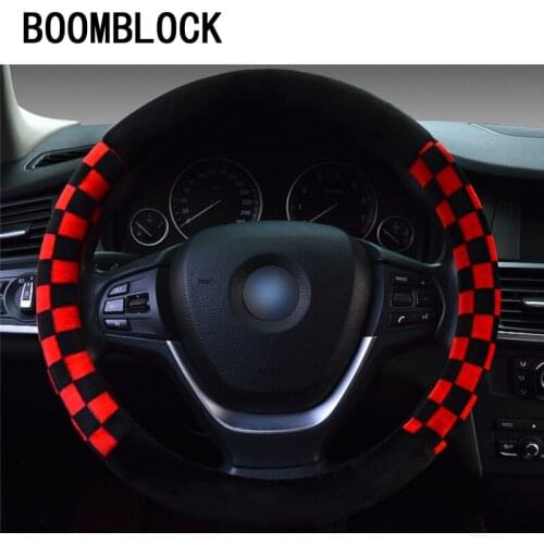 1Pcs 38cm car steering wheel cover winter plush universal For Abarth Mini Cooper BMW E46 E39 E60 E90 E36 F30 F10 X5 E53 E34 E30