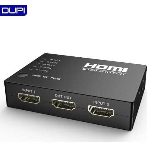 1080P Video 5 in 1 Out HDMI Switch Box Adapter With IR Remote HDMI Splitter Selector 5 Port for Computer HDTV DVD PS3 Projector