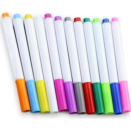 12 Pcs/set Different Colors Water-soluble Liquid Chalk Childrens Drawing Pen Non-dust Board Chalk Marker Office School Supplies