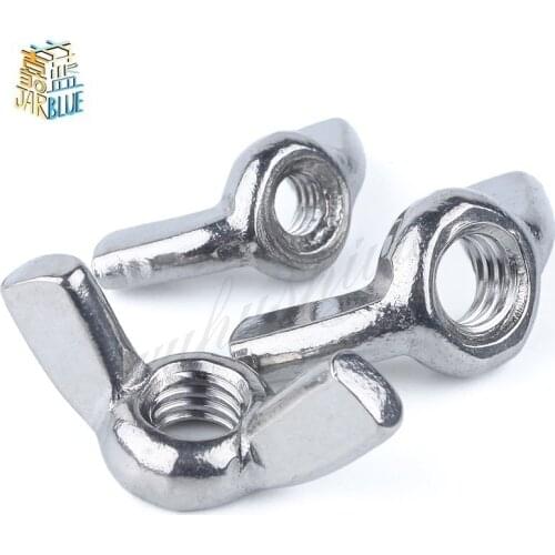2/5/10Pcs M3 M4 M5 M6 M8 M10 M12 DIN315 304 Stainless Steel Hand Tighten Nut Butterfly Nut Ingot Wing Nuts