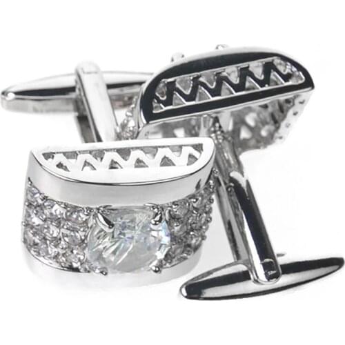 2Pcs Men Watch/Rhinestone/Fake Crystal DIY Shirt Suit Cufflinks Wedding Decor