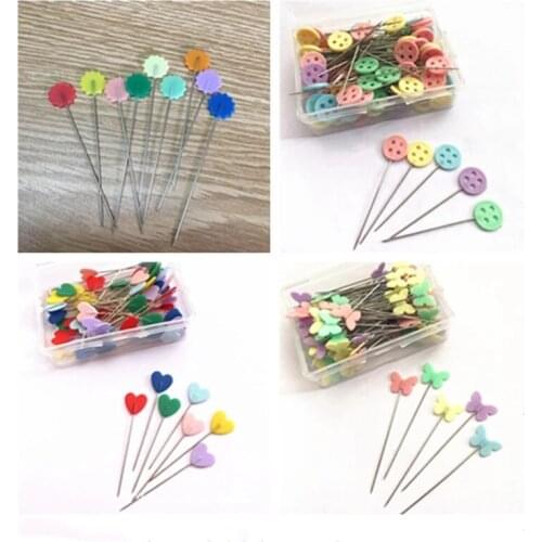 50PCS/Box Buttons Patchwork Pins Needles Flower Sewing Pins DIY Crafts with 6 Types Available DIY Apparel Sewing Pins