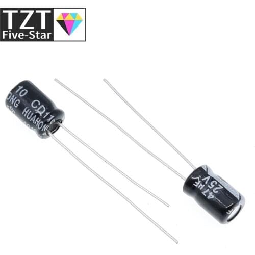 50PCS Higt quality 25V47UF 5*7mm 47UF 25V 5*7 Electrolytic capacitor