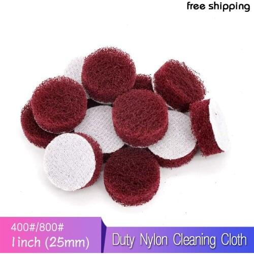 60 PCS 1 Inch Multi-purpose Flocking Scouring Pad 400-800 Grit Industrial Heavy Duty Nylon Cloth for Polishing & Grinding