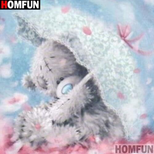 HOMFUN Full Square/Round Drill 5D DIY Diamond Painting "Cartoon bear" 3D Embroidery Cross Stitch 5D Home Decor A17598