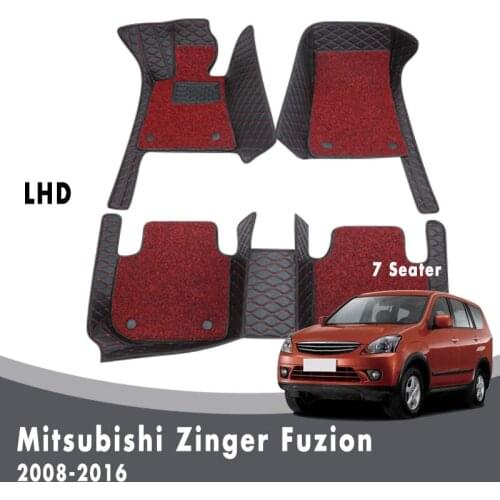 Car Floor Mats For Mitsubishi Zinger Fuzion 2016 2015 2014 2013 2012 2011 2010 2009 2008 7 Seater Carpets Double Layer Wire Loop