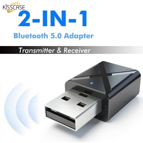 KISSCASE 5.0 Bluetooth Transmitter Wireless 2 in 1 USB Audio Receiver Bluetooth Adapter For TV Music Stereo Bluetooth CD Player