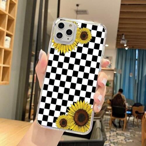 Sunflower Mosaic Phone Case for iPhone 12 Mini 11 Pro X XS Max XR 8 7 6 6s Plus Soft Protect Cover
