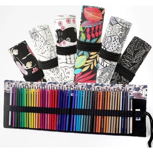 12/24/36/48/72 Roll School Pencil Case Kawaii Canvas Pen Case Bag Box Penal for Kids Cute Pencilcase Penalties School Stationery
