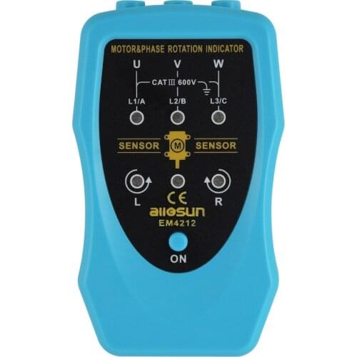 Phase Sequence Rotary and Motor Rotation Indicator Conveyors Pump Tester Meter Industrial Tool 120~460VAC