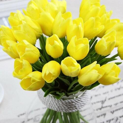 Tulip Artificial Flowers Home Wedding Decoration Salon Luxury Latex Real touch Tulips-Decorative Garden Decor Vase