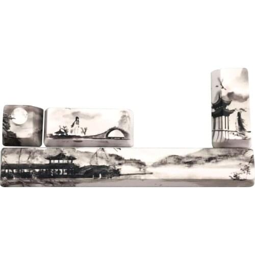 PBT Five Sides Dye-Subbed Keycap Space Bar 6.25U ESC Enter Keys Profile Keycaps for Diy Mechanical Keyboard