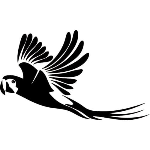 Creative Parrot Bird Cute Car Stickers Jungle Animal Car Styling Body Decals Accessories Black/Silver,17cm*10cm