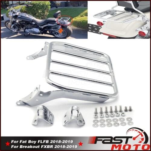 Chrome Steel Tail Support Bracket Motorcycles Sissy Bar Luggage Rack For Harley Fat Boy Breakout FXBR 114 FXBRS 114 FLFB 18-21