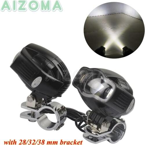 Motorcycle LED Auxiliary Fog Light 20W Universal Crash Bar Mount Spotlight Head Lamp w/ USB Charge For Harley BMW R1200 F800 GS