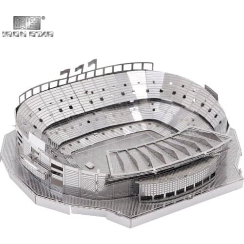 Iron Star B21146 Metal Jigsaw Puzzle 3D Model Kit Camp Nou Stadium Tree Assembly Model Building Kit For Adults DIY 7.3x6.4x1.8CM