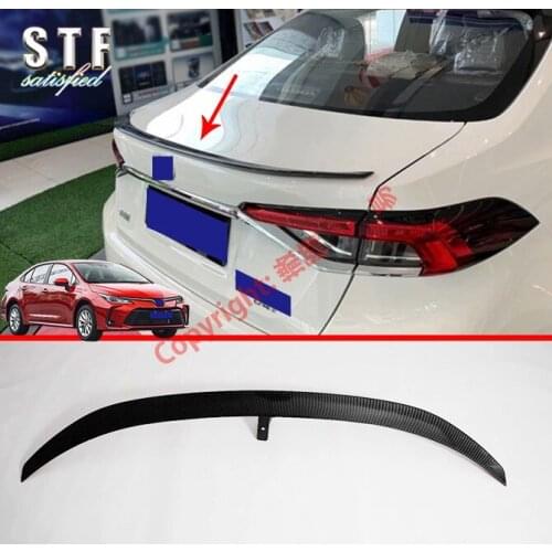 Carbon Fiber Style ABS Rear Spoiler Cover Trim Molding Garnish For Toyota Corolla E210 Sedan 2019 2020