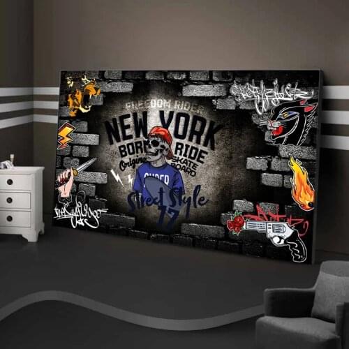 Street Graffiti Art Wall Picture Canvas Paintings Big Size Modern Posters and Prints Cuadros For Living Room Home Decoration