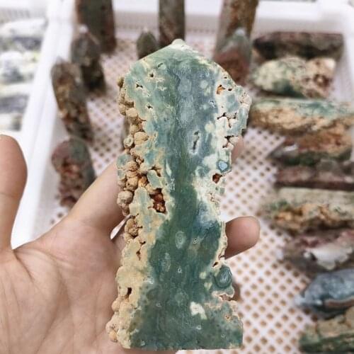 Natural prehnite Geode Tower Craft Wicca Collection Druzy Crystals Quartz Stones Pyramid Wand Point Home Decor Feng Shui Healing