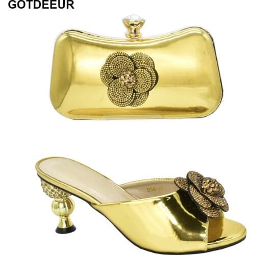 New Fashion Italian Designer Shoes and Bags Matching Set Ladies Square Toe High Heel Elegant Sandals Female Wedding Party Pumps