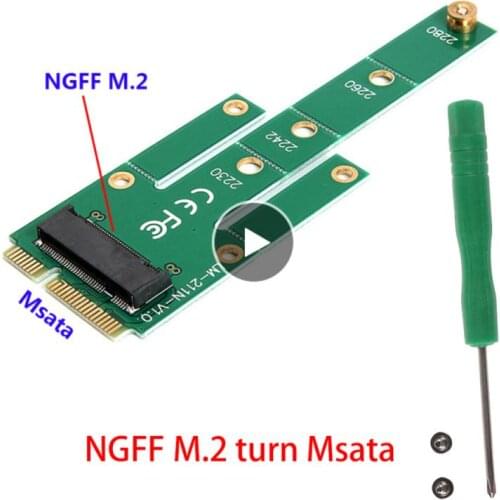 New MSATA To M.2 NGFF Adapters Convert Card 6.0Gb/s NGFF M.2 SATA-Bus SSD B Key To MSATA Male Riser M2 Adapter For 2230-2280 SSD