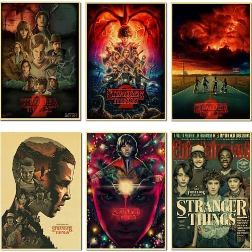 Stranger Things 2 season retro Poster Kraft Paper Bar Cafe Home Decor vintage Painting Wall Sticker