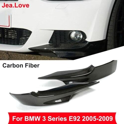 MT Style Real Carbon Fiber Car Front Aprons Bumper Lip Side Splitter for BMW 3 Series E92 2005-2009 Modification Parts