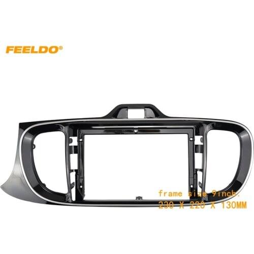 FEELDO Car Audio Fascia Frame Adapter For KIA Pegas 2017+ 9" Big Screen 2DIN Dash Fitting Panel Frame Kit #HQ6877