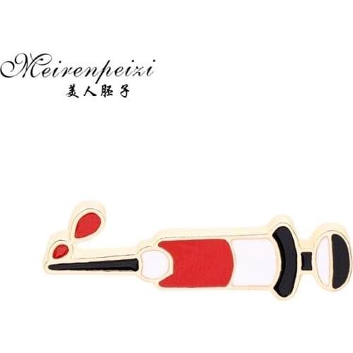 Meirenpeizi Test tube Syringe Aambulance Blood Pressure Intestines Pins Medical Jewelry Gift Doctor Nurse Medical School Jewelry