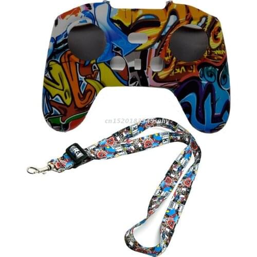 Silicone Case Cover Neck Strap for -DJI FPV Combo Remote Control Protector Anti-Slip Grip Skin Lanyard Drone Accessories