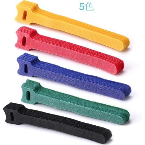 Releasable Cable Ties 50pcs Colored Plastics Reusable Type Nylon Loop Wrap Zip Bundle Velcro Wire