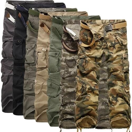 Pop Safari Style Tactical Pants Male Camo Jogger Casual Cotton Trousers Multi Pocket Military Camouflage Mens Cargo Pants
