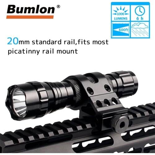 Tactical Light Weapon Flashlight AR Lights 1200 Lumens with Clip Charger Mount Rifle Hunting Lanterna Scout Light RL8-0019