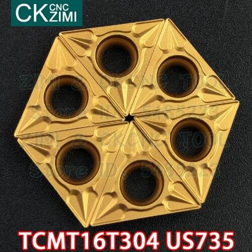 TCMT16T304 US735 TCMT 16T304 US735 Carbide inserts Wood External Turning inserts Tools CNC Metal Lathe cutter Tools for steel