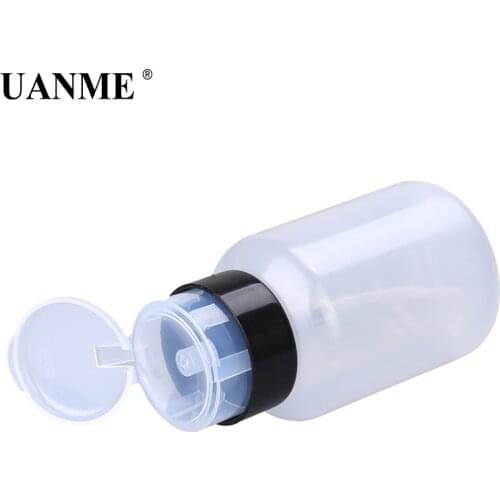 UANME Top Quality 300ML Empty Pump Liquid Alcohol Press Nail Polish Remover Cleaner Bottle Make Up Refillable Container
