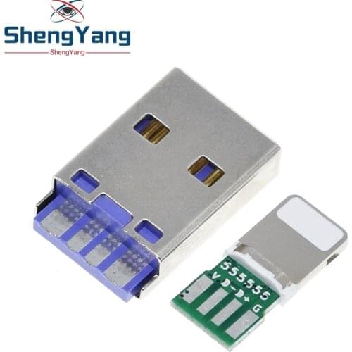 DC5V 2.5A Lightning Cable 8Pin USB For Apple With 4PIN PCB +Type A 4PIN Male USB For Apple IPhone Data Charge Cable DIY KIT