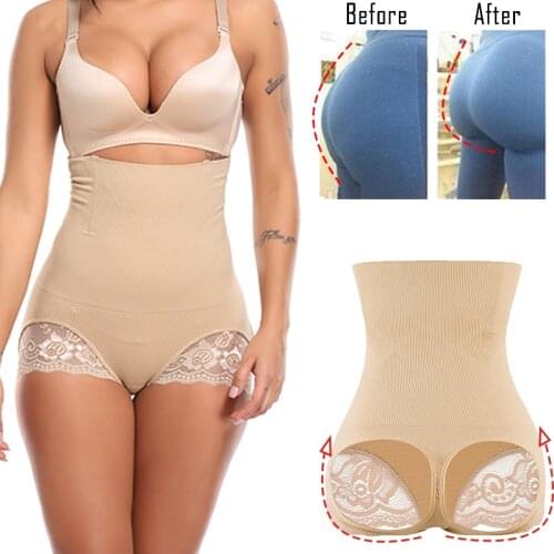 Women Seamless High Waist Trainer Butt Lifter Panty Tummy tummy control underwear Body Shaper Lace 4 Steel Boned Thigh Slimmer